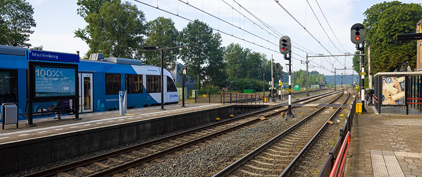 Arriva trein op station Mariënberg - Vechtdallijnen Arriva. Foto: Provincie Overijssel